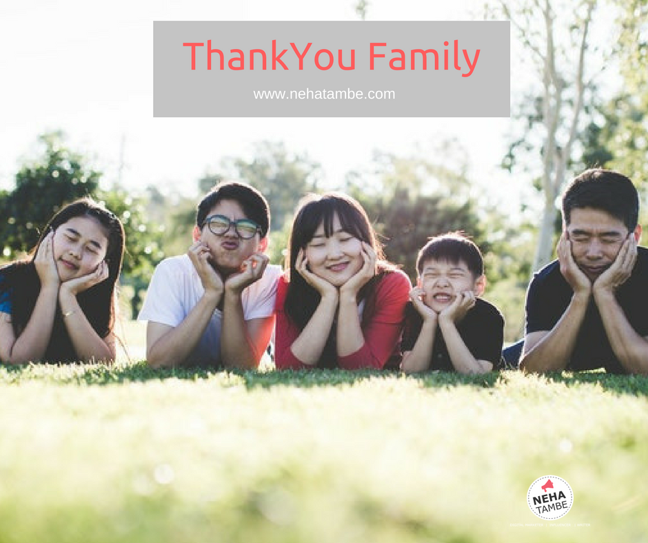 A Thankyou Note to family