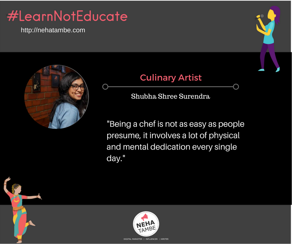 Culinary Arts - A satisfying career option - Interview Shubha Shree Surendra #BlogChatterProjects
