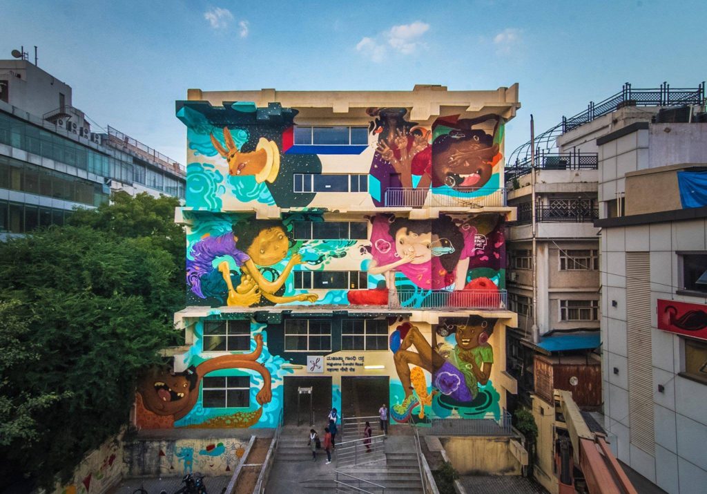 The metro station in bangalore, MG road,that was created by Harshavardhan Kadam