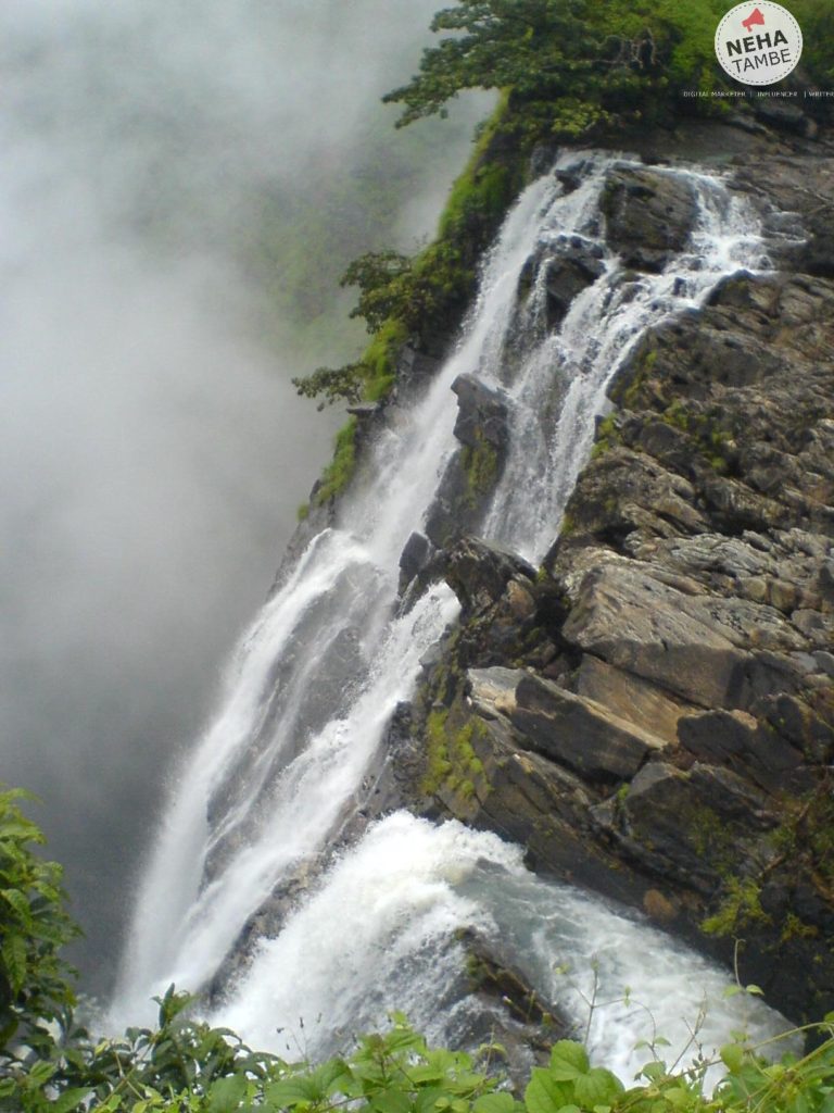 View from the mouth of Jog Falls. There is hardly any safety measures at Jog Falls