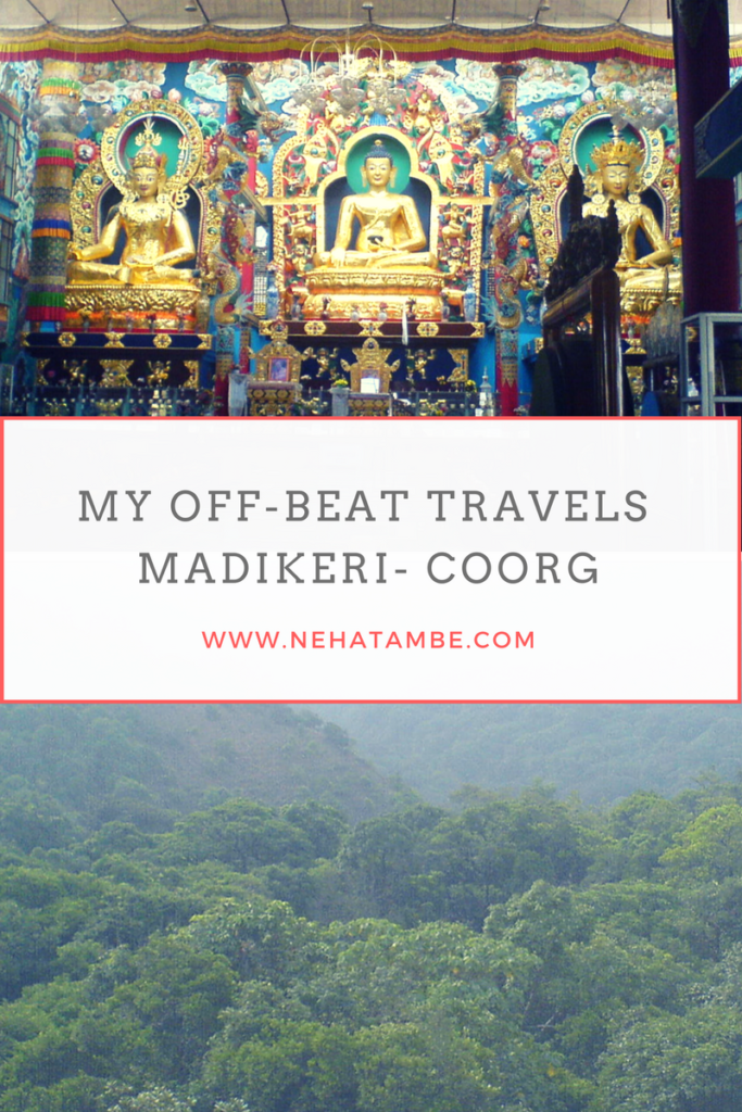 Madikeri is a hill station town in the Kodagu or Coorg region. Coorg is also known as the Scotland of India.