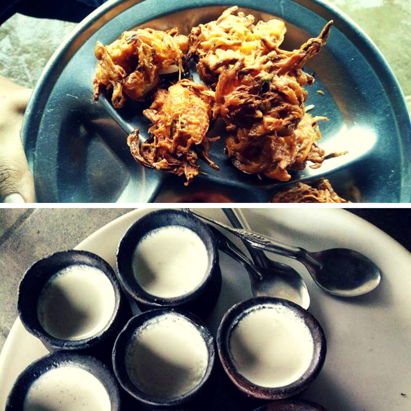 Bhaji and Dahi at Sinhagad